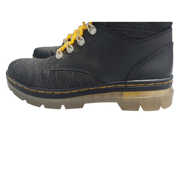 Dr. Martens Boots Color Black W/ Yellow Laces Clear Sole Size 9M Rare Sample - Picture 3 of 10